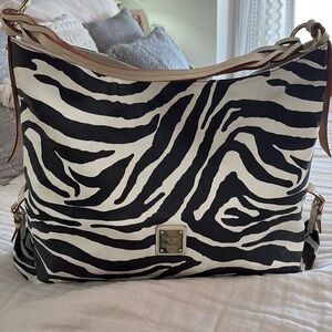 Dooney & Bourke large zebra hobo bag
